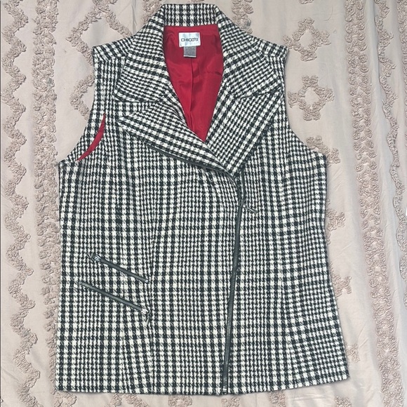 Chico's Black and White Houndstooth Vest - Picture 1 of 3